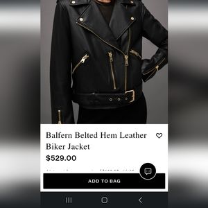 All Saints Belted Leather Biker Jacket